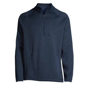 George Pullover Navy Blue Quarter Zip Fleece Sweater Jacket Medium Mens